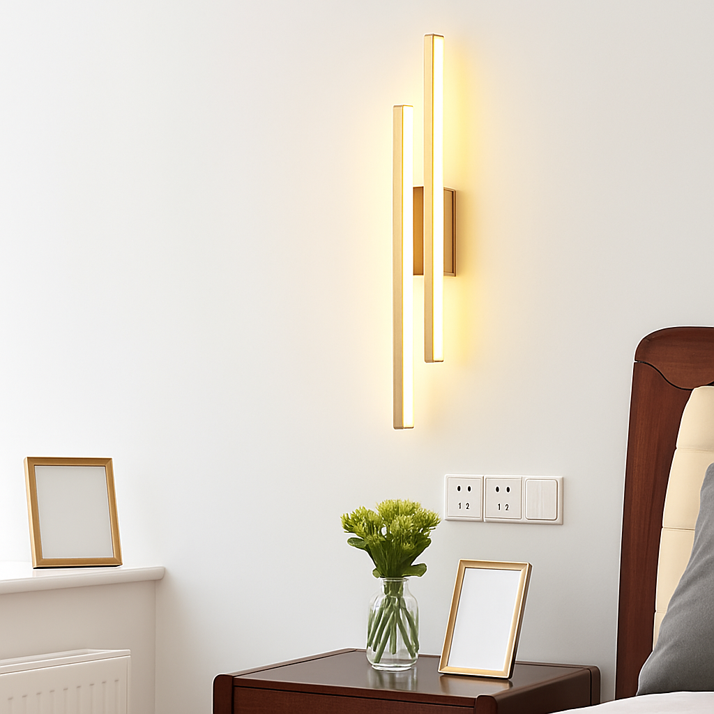 applique murale LED cuivre ligne tuyau acrylique abat-jour éclairage intérieur pour salon couloir luminaire - vue 7 sur 10