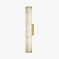Applique murale LED cylindrique en marbre naturel