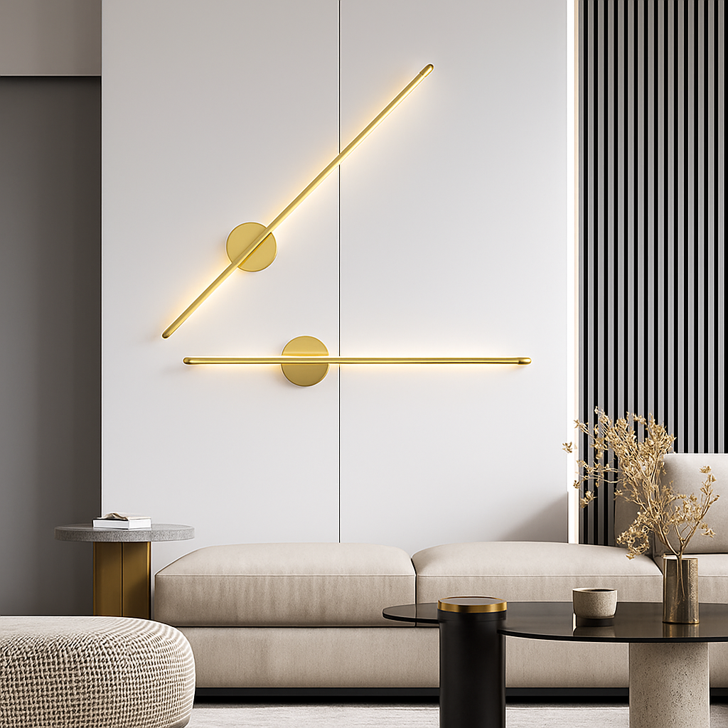 Applique murale LED d'intérieur en or et noir - vue 7 sur 23