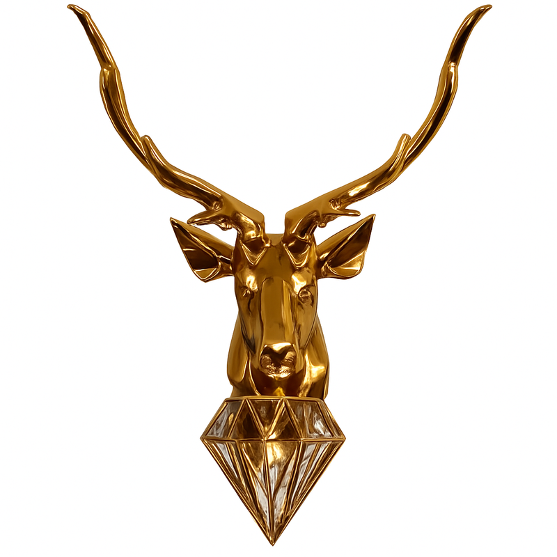 Applique murale LED design cerf (doré ou argenté)