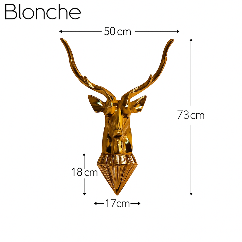Applique murale LED design cerf (doré ou argenté)