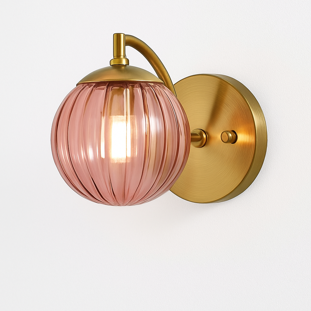 Applique murale LED doré avec boule en verre fumé Scone - vue 5 sur 9