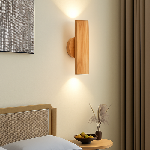 Applique murale LED en bois massif de Style nordique