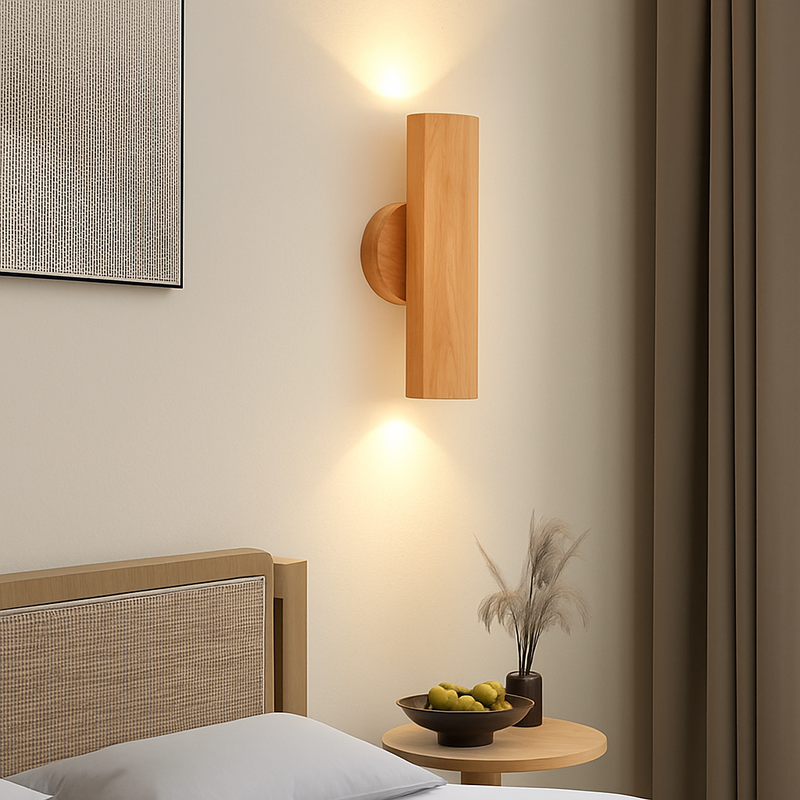 Applique murale LED en bois massif de Style nordique