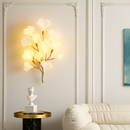applique murale led en céramique avec motif de fleurs romantiques et feuilles
