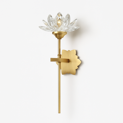Applique murale LED en cristal de luxe en forme de lotus