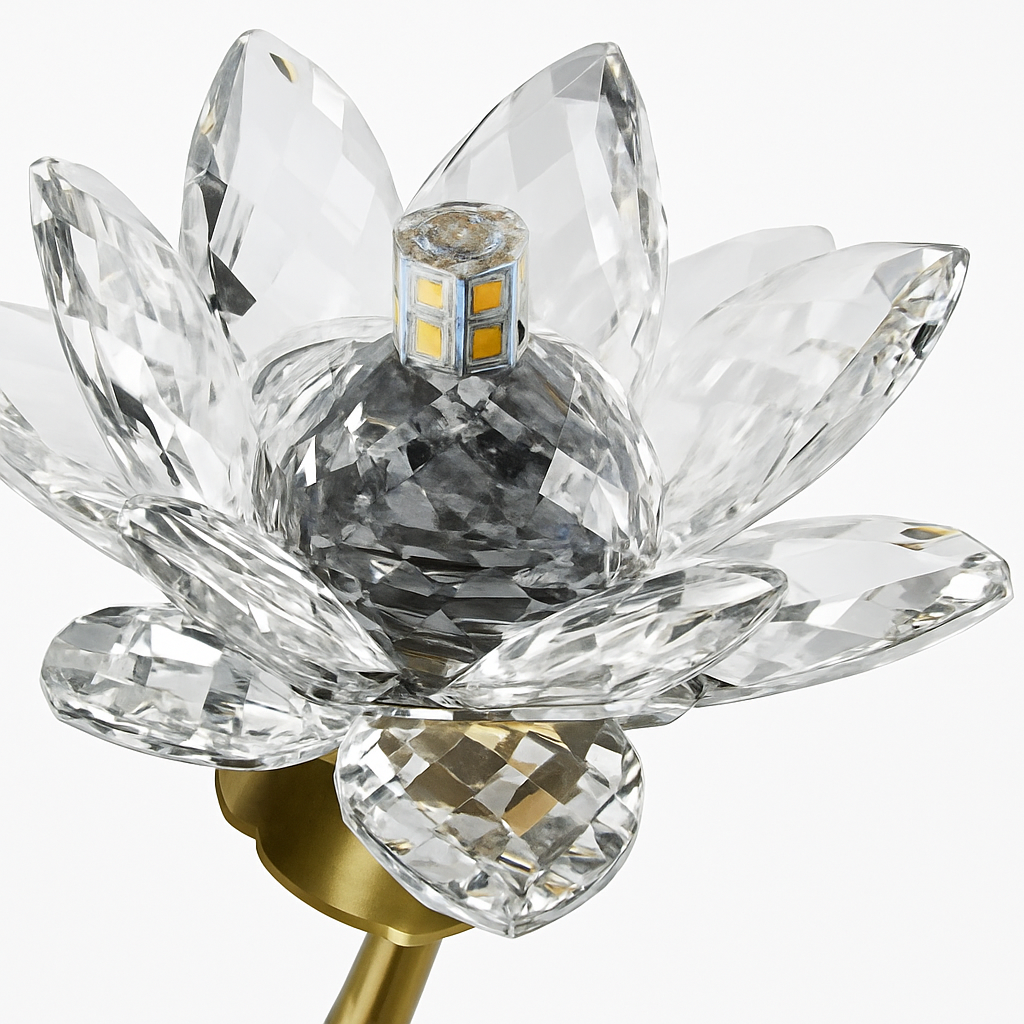 Applique murale LED en cristal de luxe en forme de lotus - vue 4 sur 8