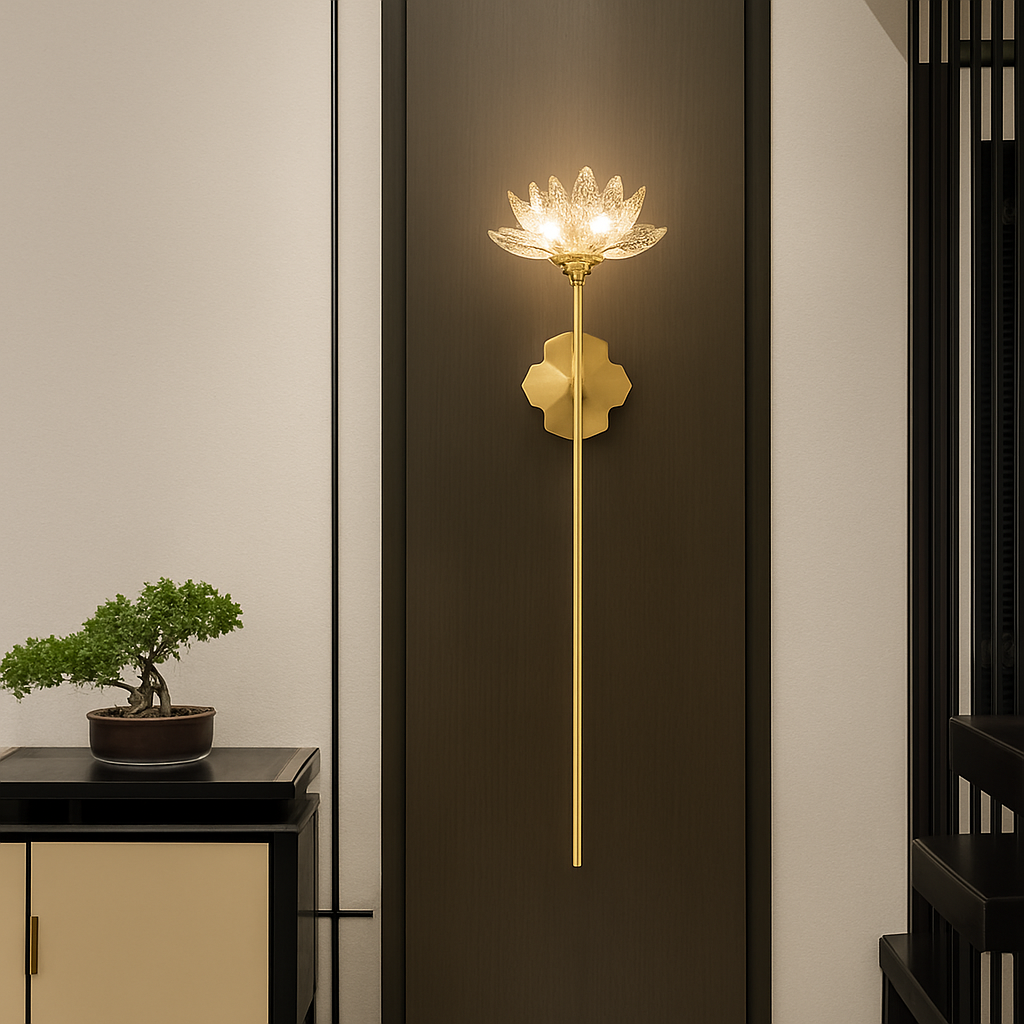 Applique murale LED en cristal de luxe en forme de lotus - vue 9 sur 8