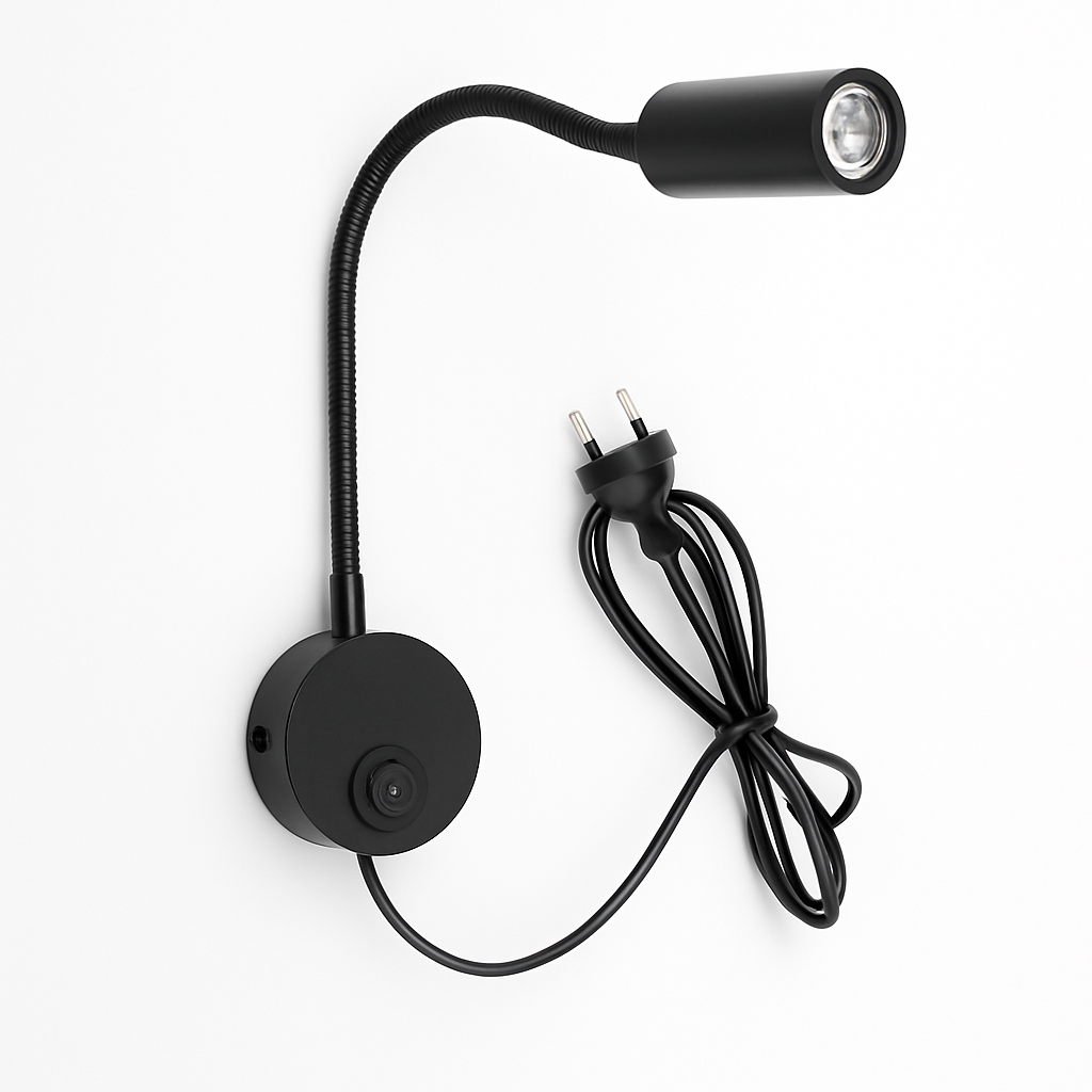 applique murale led flexible à col de cygne avec cordon de prise - vue 6 sur 12