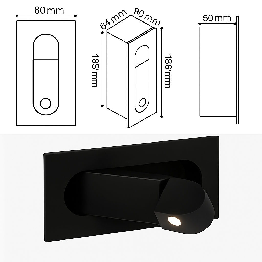 Applique murale LED intégrée nordique 3W - vue 3 sur 17