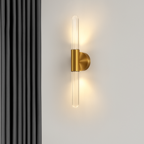 Applique murale led longue moderne en verre fer - vue 3 sur 19