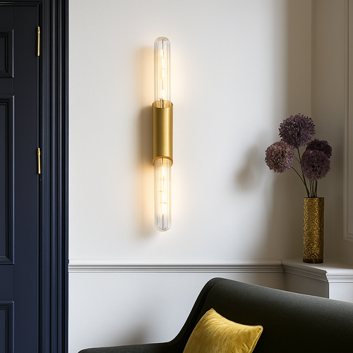 Applique murale led longue moderne en verre fer - vue 5 sur 19