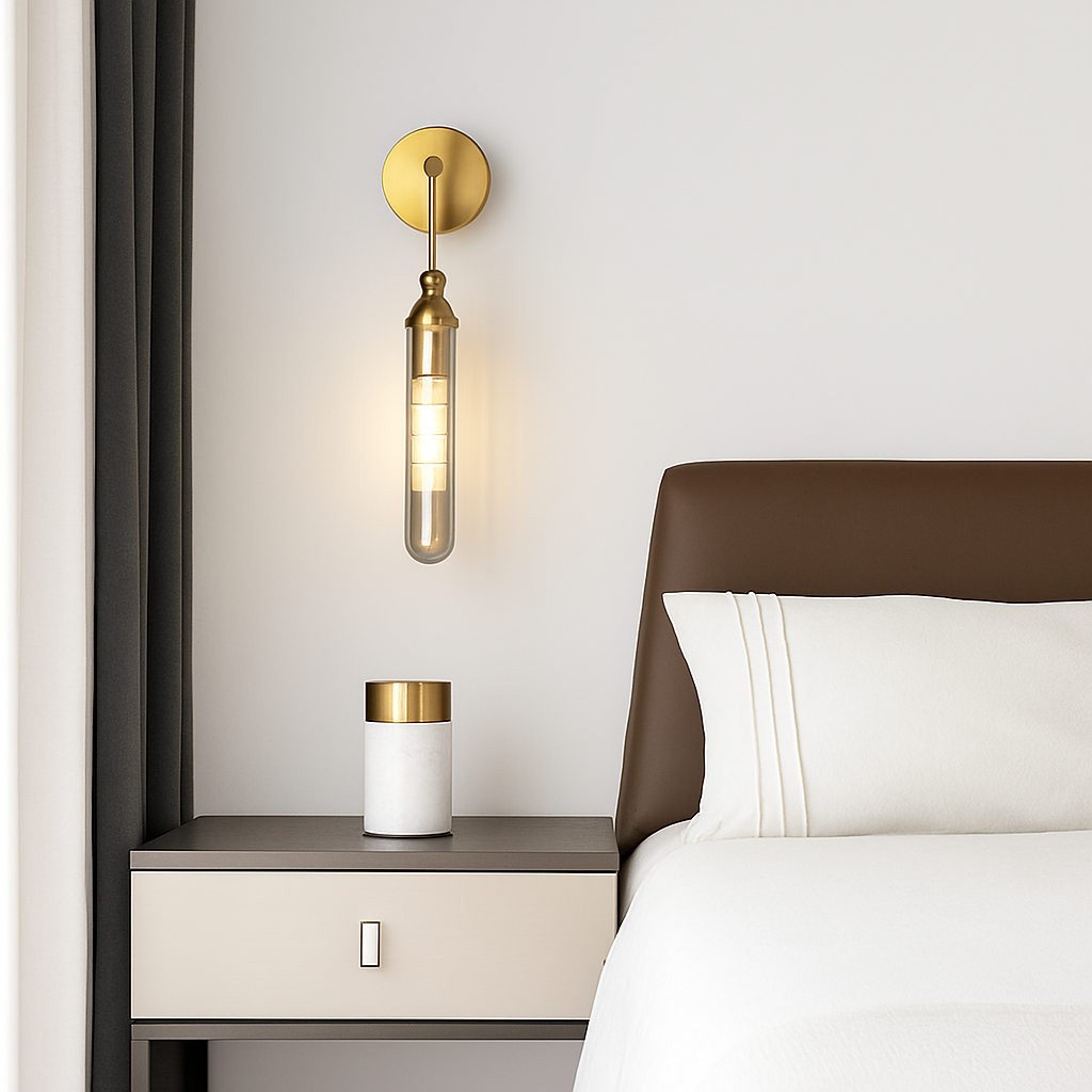 Applique murale led longue moderne en verre fer - vue 5 sur 19