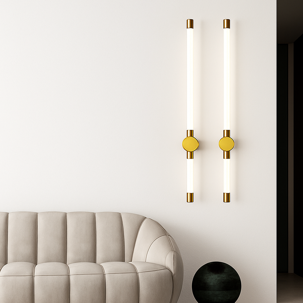 applique murale led minimaliste en cuivre et acrylique nordique
