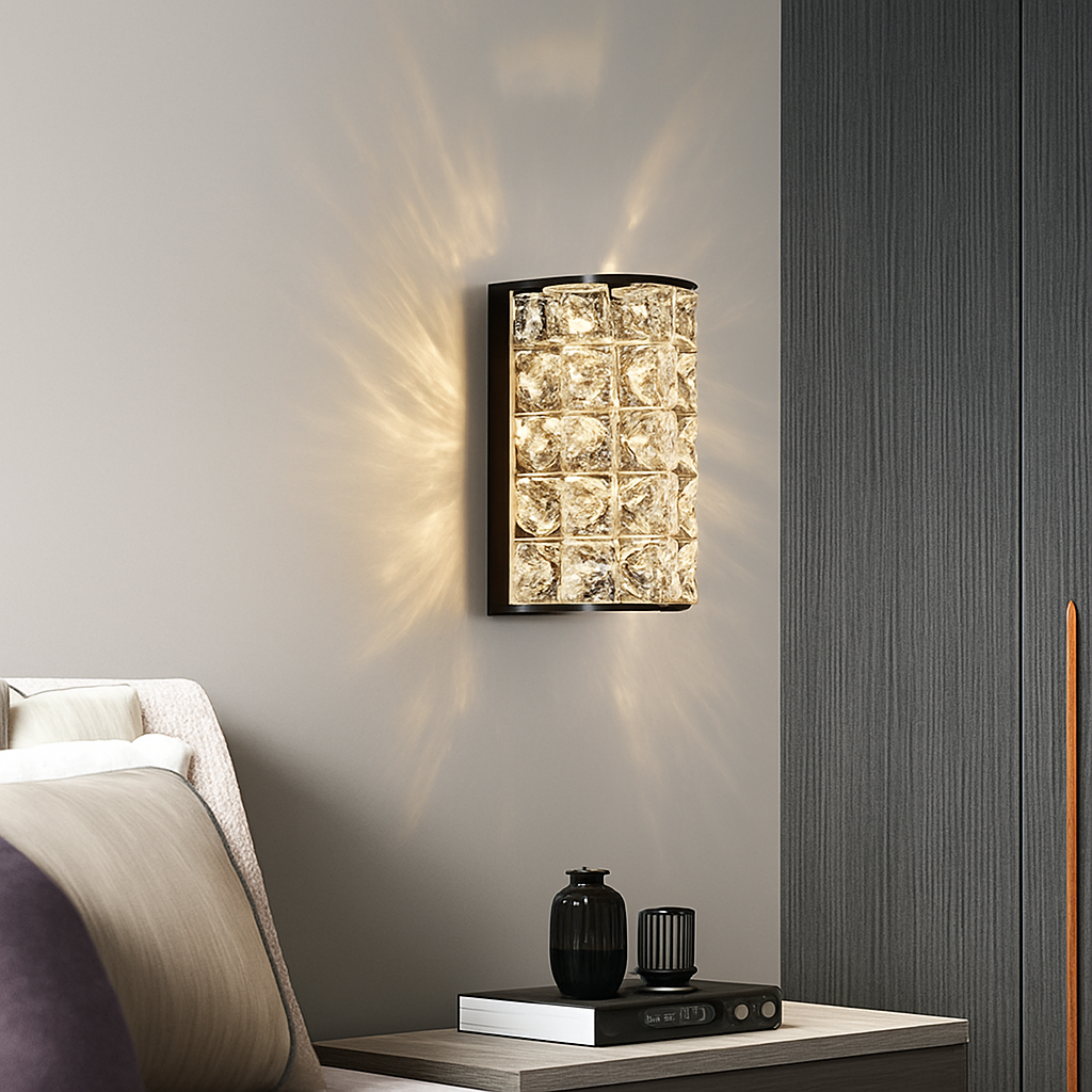 applique murale led moderne en cristal k9 de luxe décorative - vue 6 sur 19