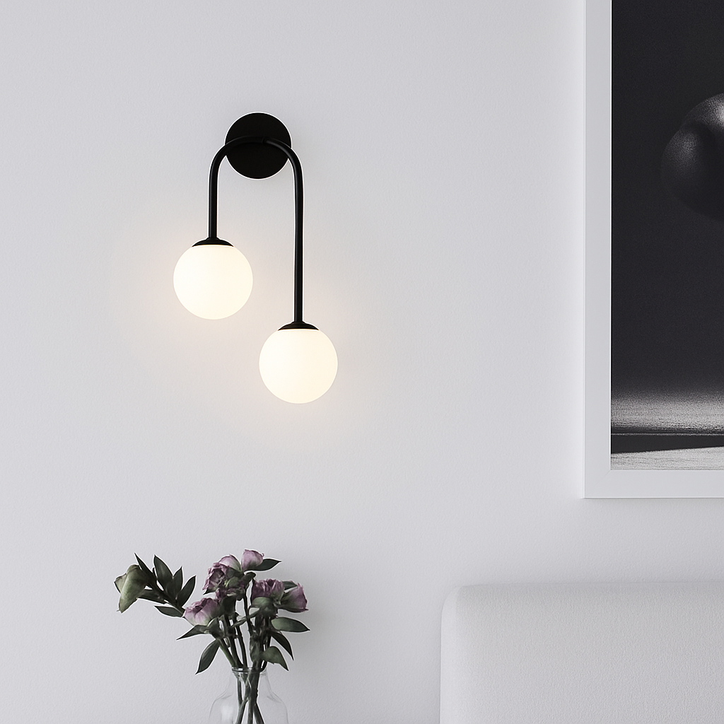Applique murale LED moderne en verre laiteux - vue 5 sur 10