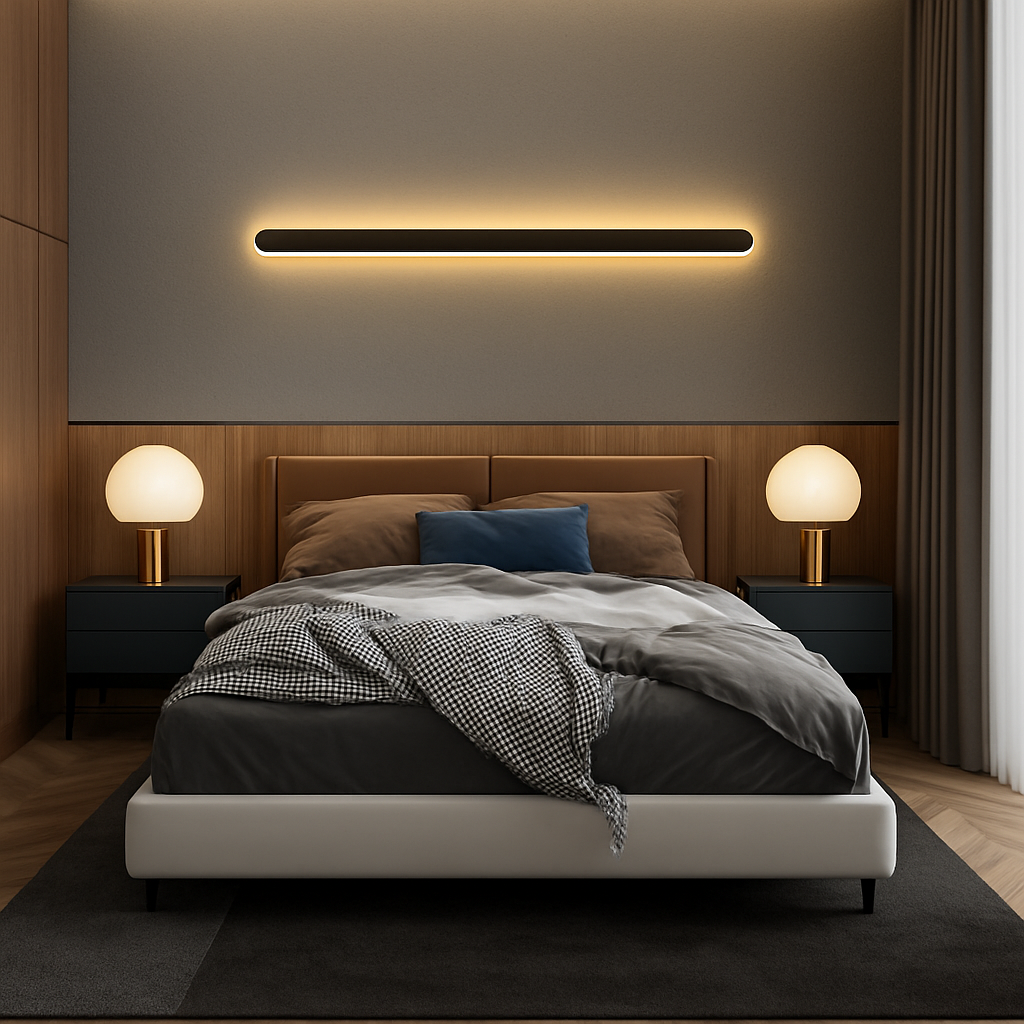 applique murale led moderne à intensité variable avec télécommande intelligente - vue 3 sur 16