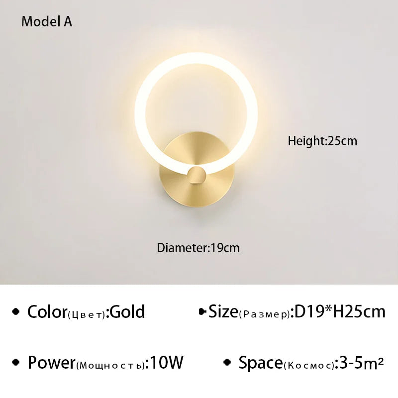 applique murale rond led nordique moderne