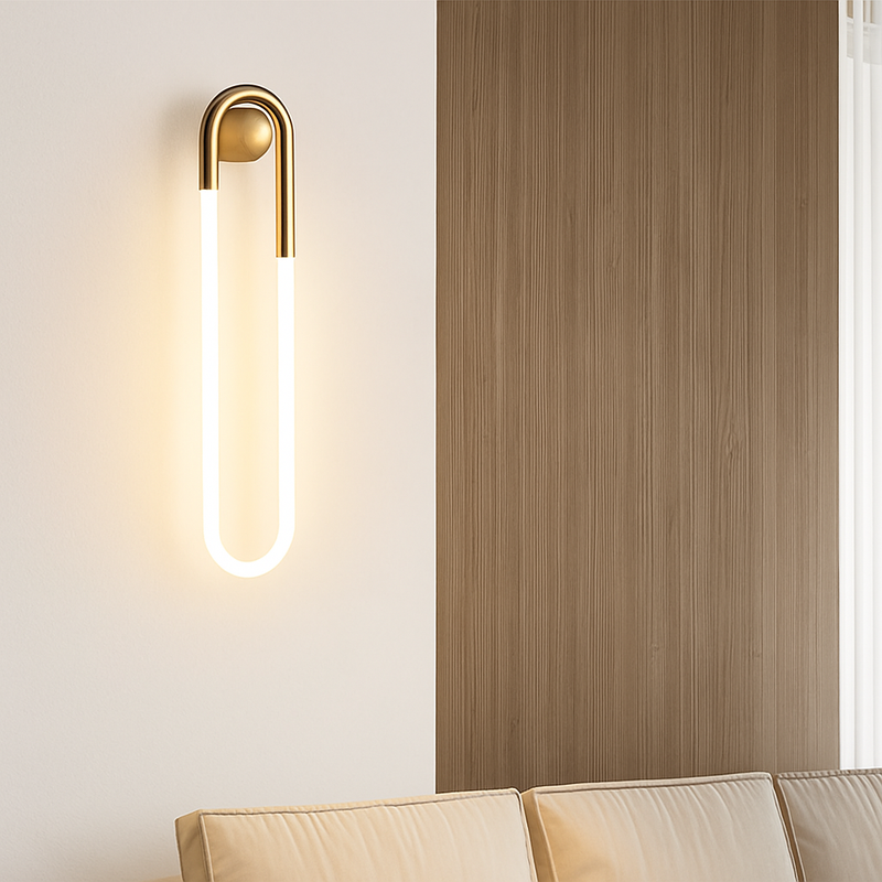 applique murale à led ovale en métal et acrylique décoratif