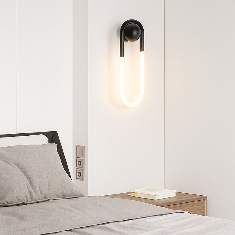 applique murale à led ovale en métal et acrylique décoratif