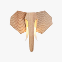 Applique murale LED rétro en bois