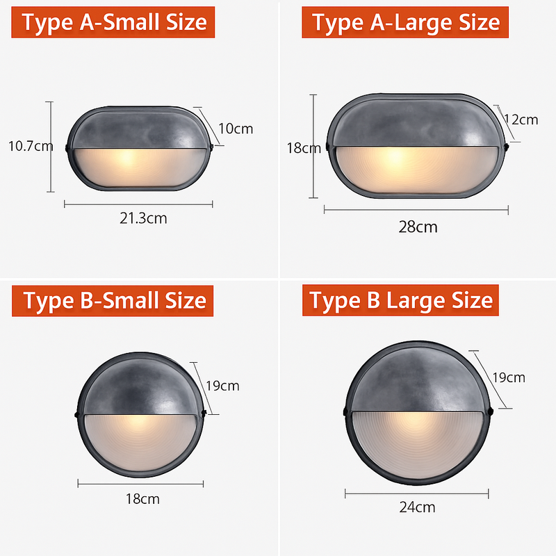 Applique murale LED rétro extérieure E27 industrielle Vintage IP65 étanche en verre