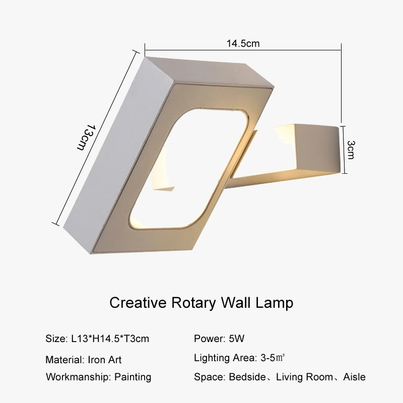 applique murale led rotative intérieur décoration appliques luminaire