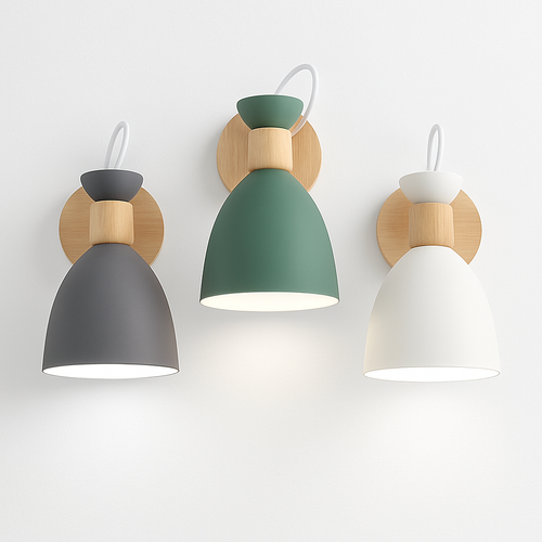 applique murale led style nordique en bois moderne