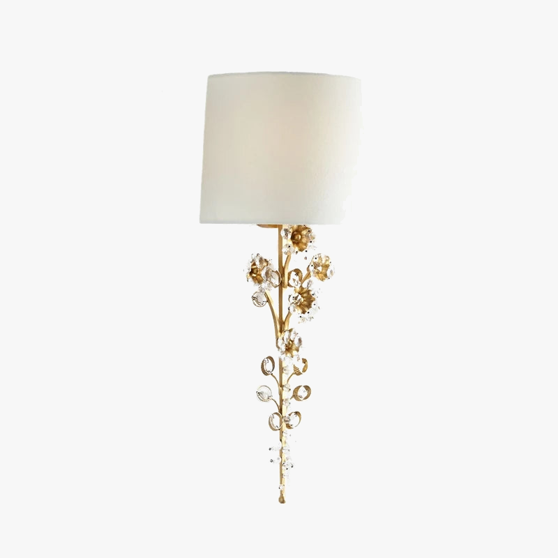 applique murale led vintage avec grand abat-jour en cristal