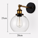 Applique murale LED vintage rustique en verre et doré
