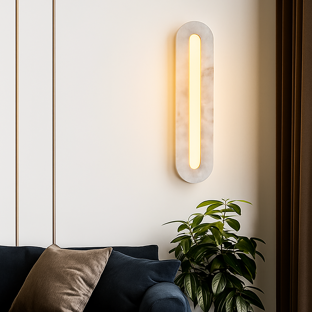 applique murale luxe en cuivre et marbre moderne - vue 6 sur 9
