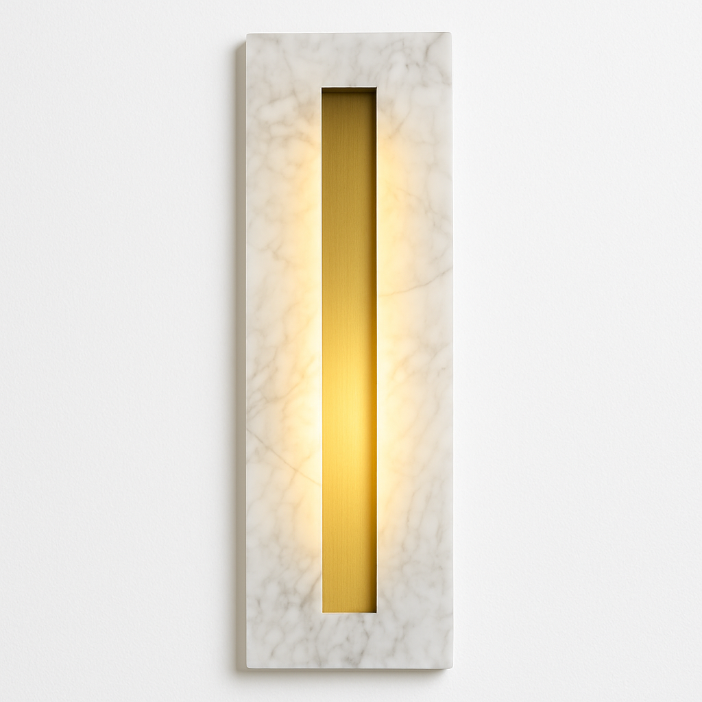 applique murale luxe en cuivre et marbre moderne - vue 7 sur 9