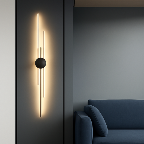 applique murale minimaliste en laiton led atmosphère - vue 3 sur 18