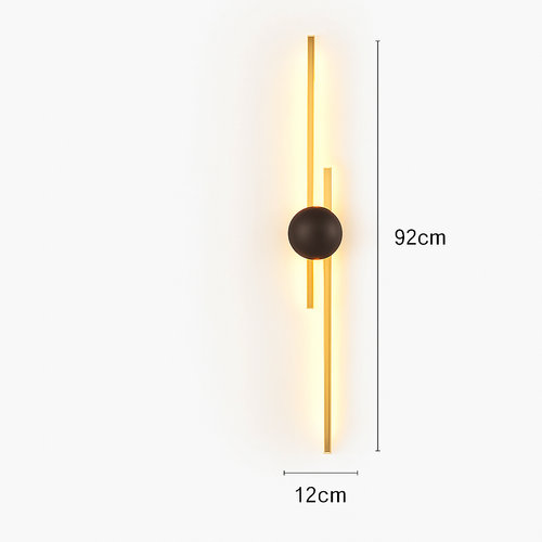 applique murale minimaliste en laiton led atmosphère - vue 17 sur 18