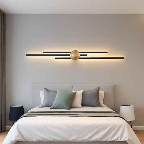 applique murale minimaliste en laiton led atmosphère - vue 6 sur 18