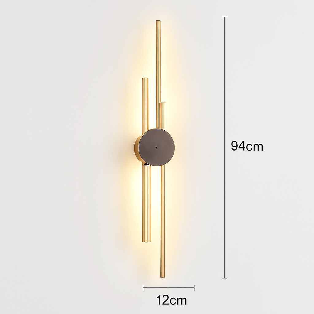 applique murale minimaliste en laiton led atmosphère - vue 7 sur 18