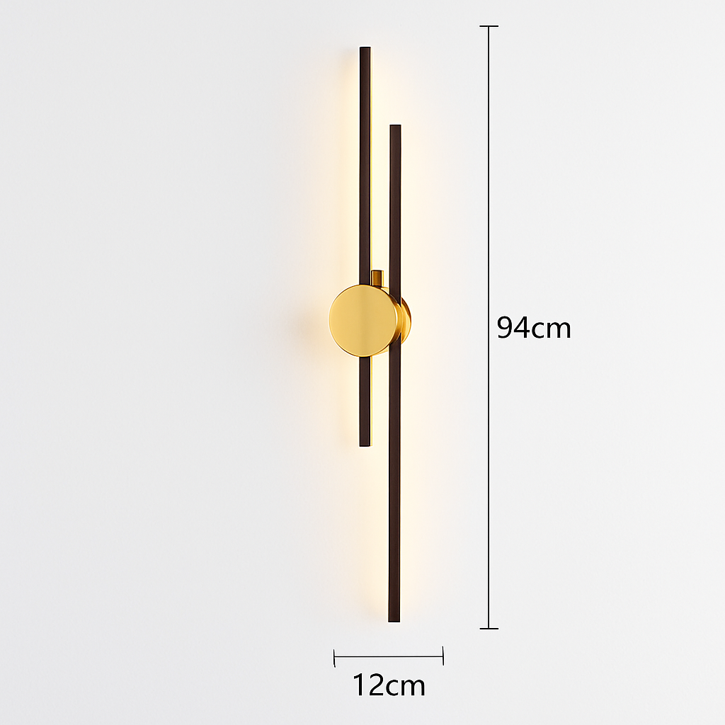 applique murale minimaliste en laiton led atmosphère - vue 8 sur 18