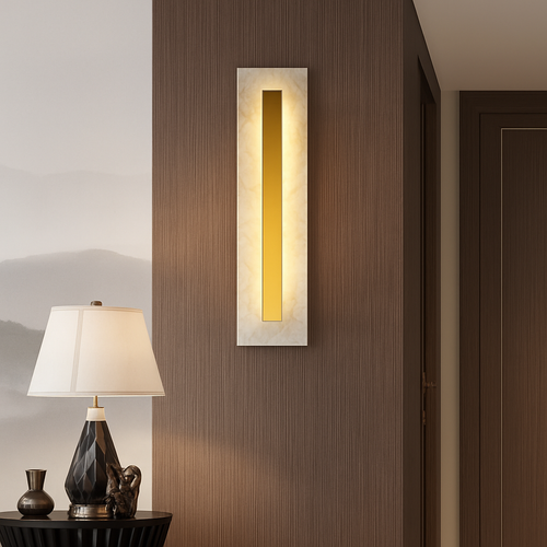 applique murale moderne en cuivre et marbre design élégant - vue 5 sur 10
