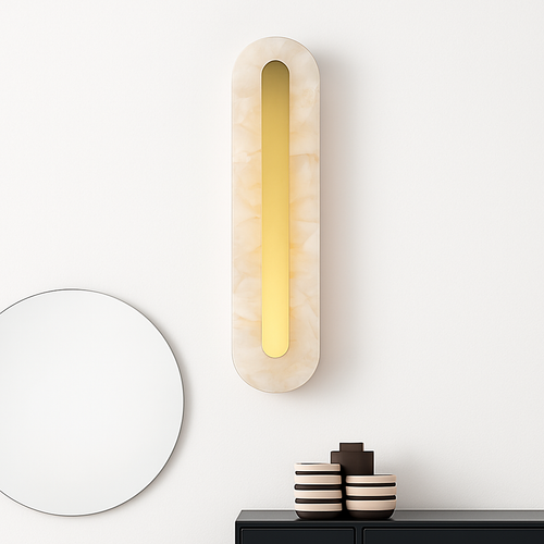 applique murale moderne en cuivre et marbre design élégant - vue 6 sur 10