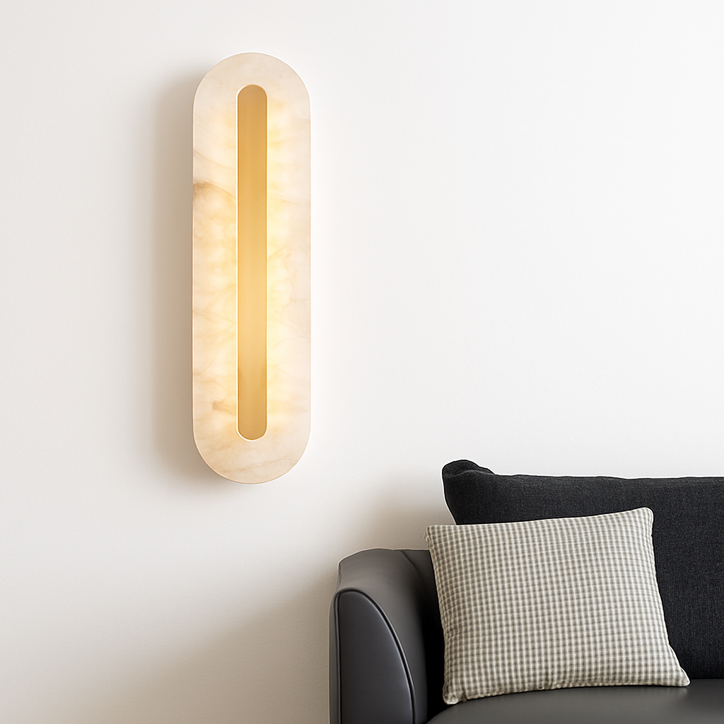 applique murale moderne en cuivre et marbre design élégant - vue 6 sur 10