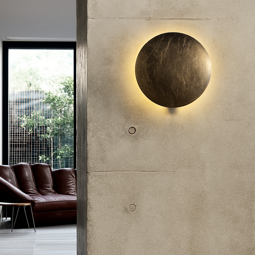 applique murale moderne en forme de lune design italien - vue 6 sur 7