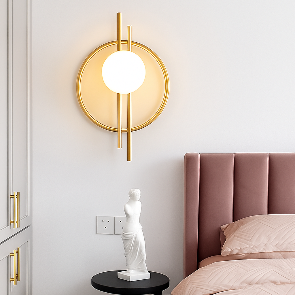 Applique murale moderne en métal rond Harlow - vue 3 sur 9
