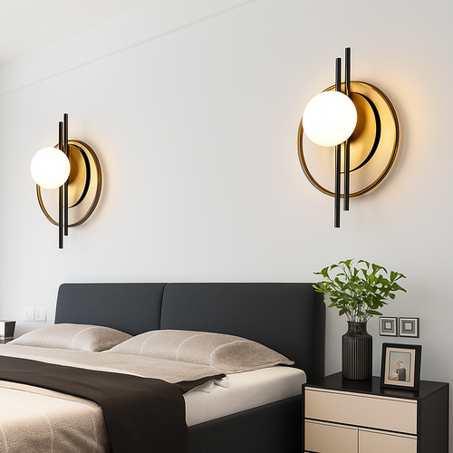Applique murale moderne en métal rond Harlow