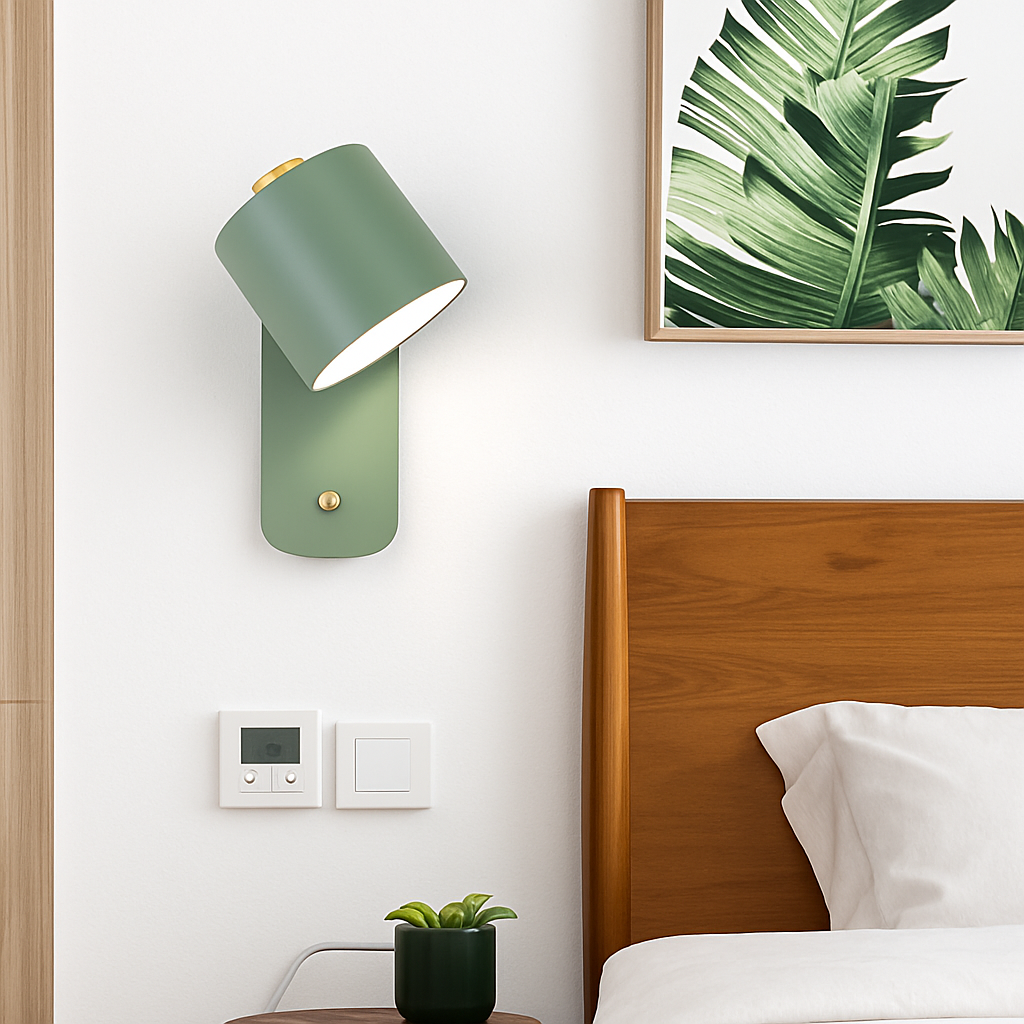Applique murale moderne LED aux formes arrondies en métal et bois Nordic - vue 5 sur 8