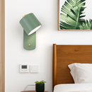 Applique murale moderne LED aux formes arrondies en métal et bois Nordic