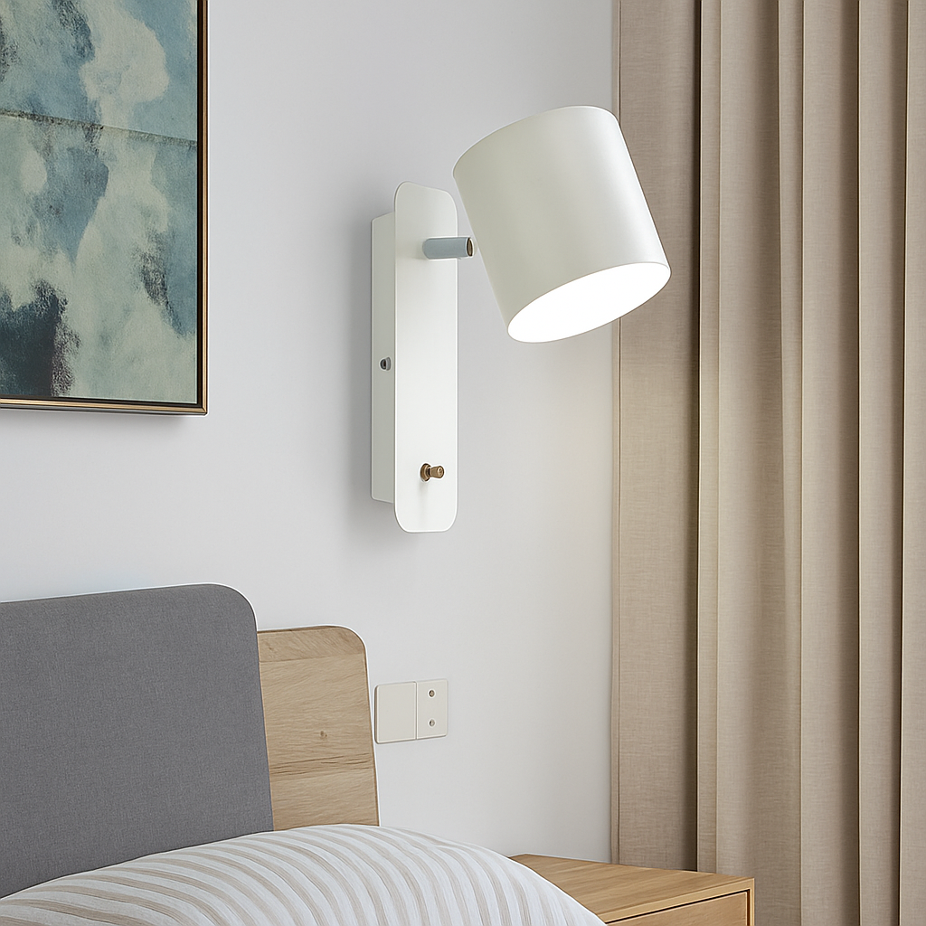 Applique murale moderne LED aux formes arrondies en métal et bois Nordic - vue 6 sur 8