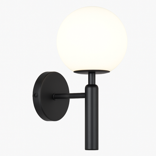 Applique murale moderne LED avec boule en verre et support cylindrique Sconce