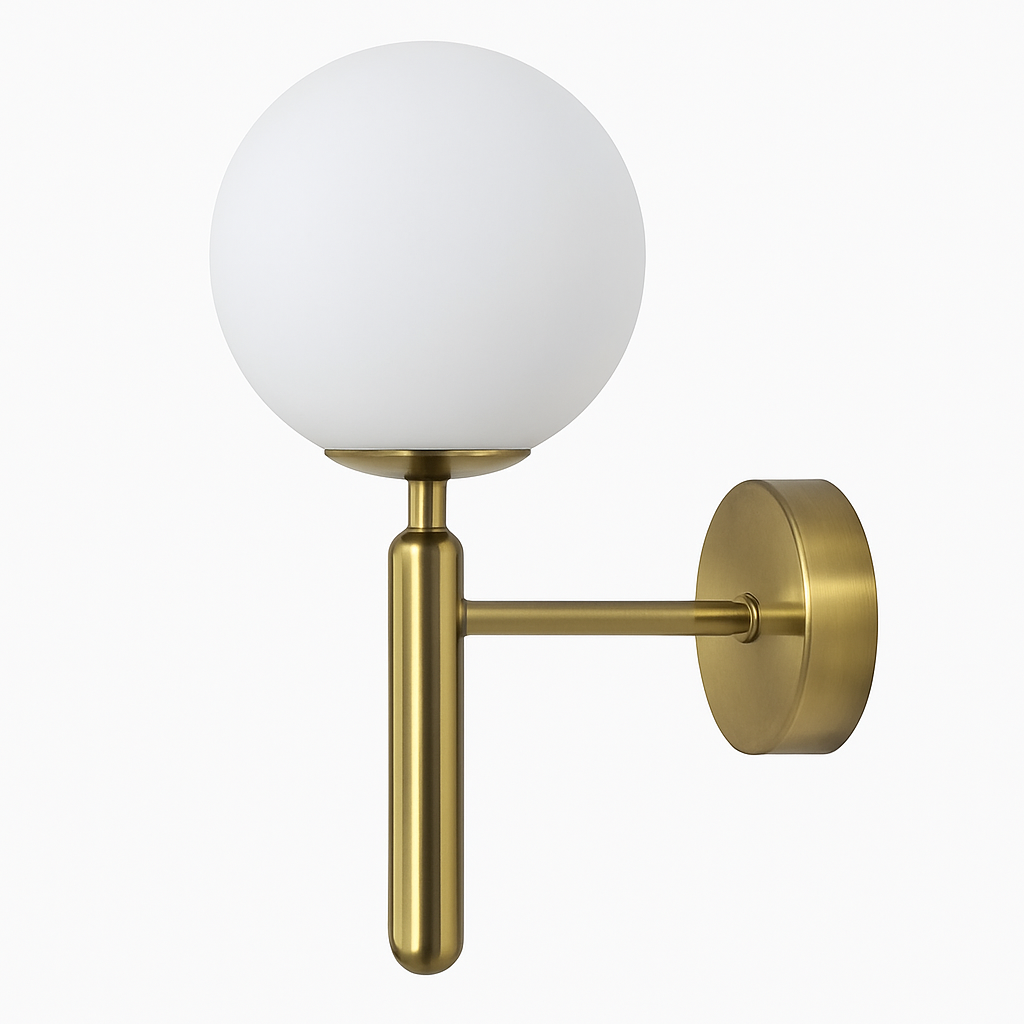 Applique murale moderne LED avec boule en verre et support cylindrique Sconce - vue 7 sur 8