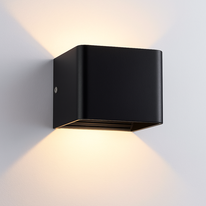 Applique murale moderne LED avec cube métal coloré