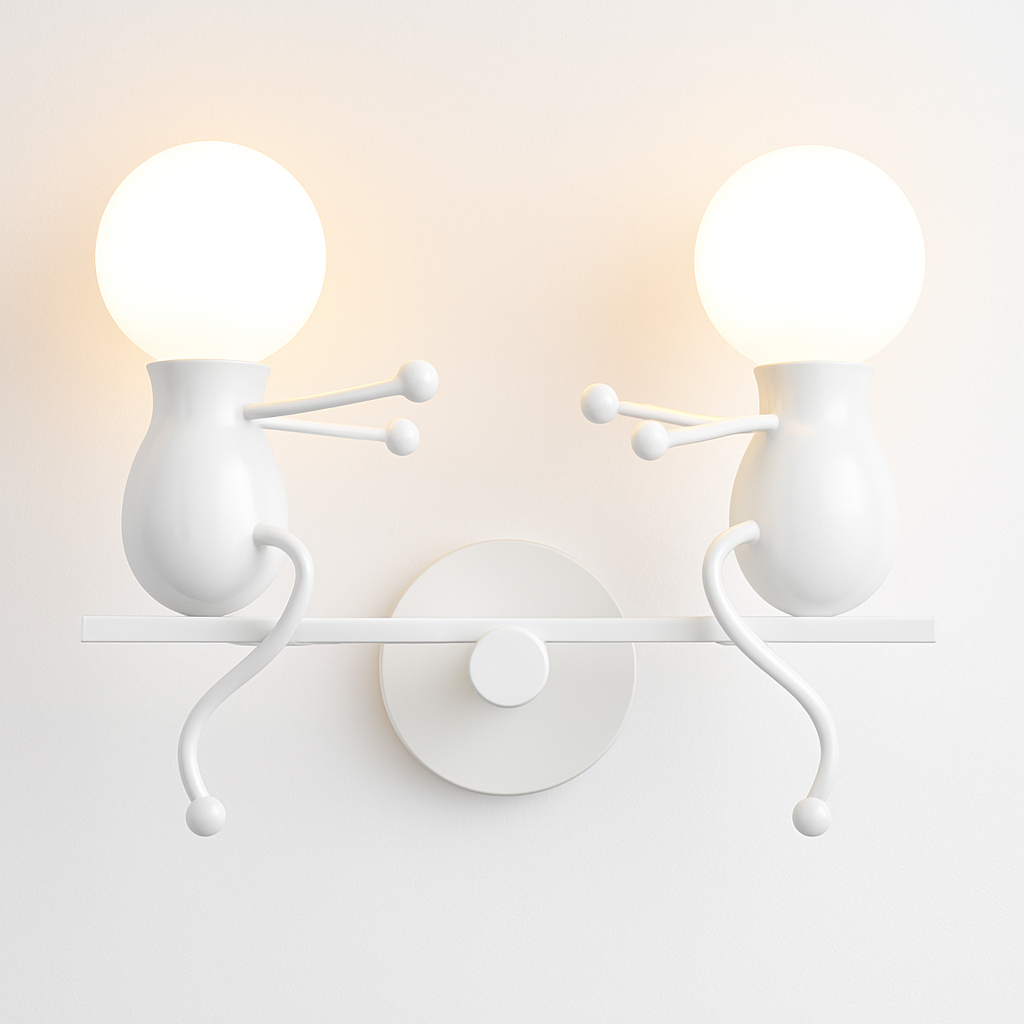 Applique murale moderne LED bonhommes colorés style Cartoon